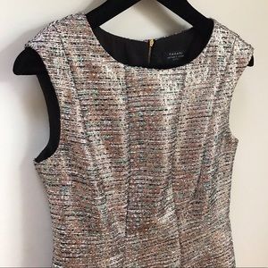 ELIE TAHARI Shimmer Tweed Metallic Dress-Sz 6 / M